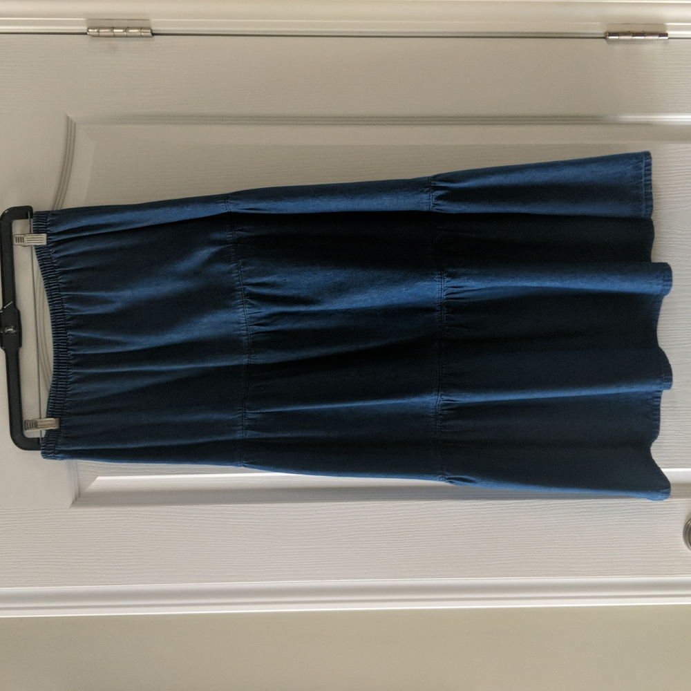 Tiered Denim Jean Skirt